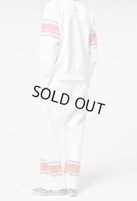 画像13: BOW WOW <バウワウ> / CROSS PRINTED SWEATPANTS(リバーシブルスウェットパンツ) / ホワイト x レッド (13)