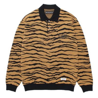 WACKO MARIA / TIGER JACQUARD KNIT POLO SHIRT