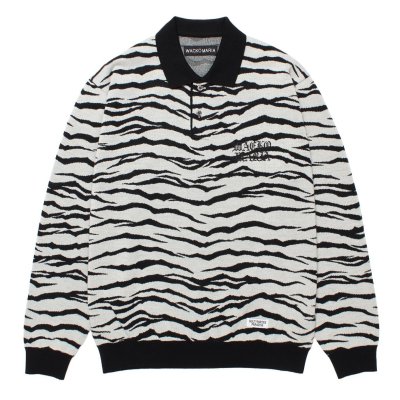 WACKO MARIA / TIGER JACQUARD KNIT POLO SHIRT