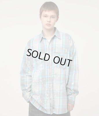 BOW WOW / PAINTER'S PAINT STAINED FLANNEL SHIRT