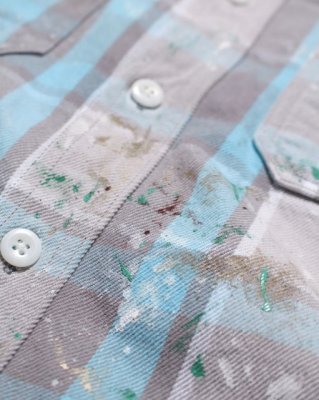 BOW WOW / PAINTER'S PAINT STAINED FLANNEL SHIRT