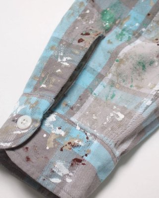 BOW WOW / PAINTER'S PAINT STAINED FLANNEL SHIRT