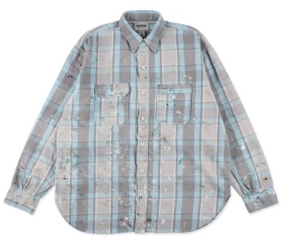 BOW WOW / PAINTER'S PAINT STAINED FLANNEL SHIRT