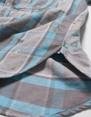 BOW WOW / PAINTER'S PAINT STAINED FLANNEL SHIRT