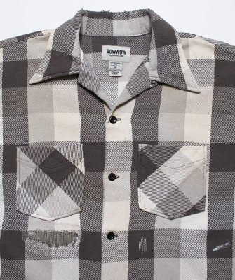 BOW WOW / DAMAGED AND STAINED FLANNEL SHIRT