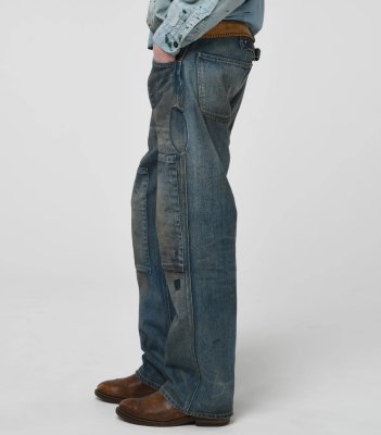 BOW WOW / MINER'S REPAIRED DENIM WORK PANTS