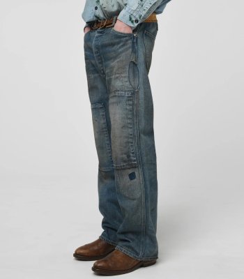 BOW WOW / MINER'S REPAIRED DENIM WORK PANTS