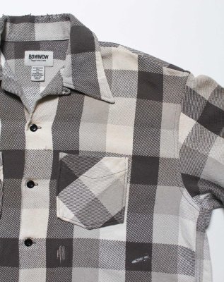 BOW WOW / DAMAGED AND STAINED FLANNEL SHIRT