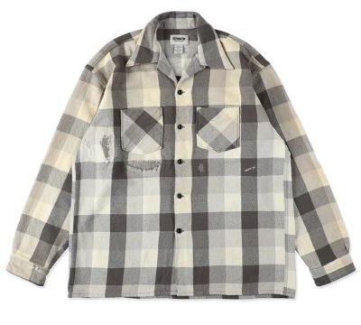 BOW WOW / DAMAGED AND STAINED FLANNEL SHIRT