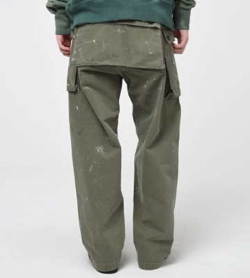 BOW WOW / PAINT STAINED USMC P-44 HBT TROUSERS