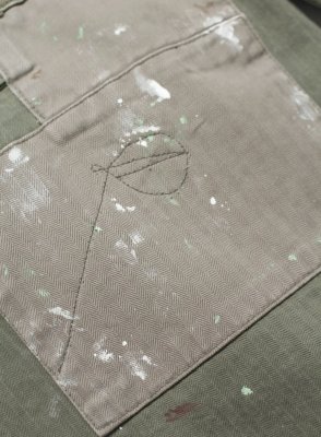 BOW WOW / PAINT STAINED USMC P-44 HBT TROUSERS