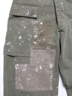 BOW WOW / PAINT STAINED USMC P-44 HBT TROUSERS