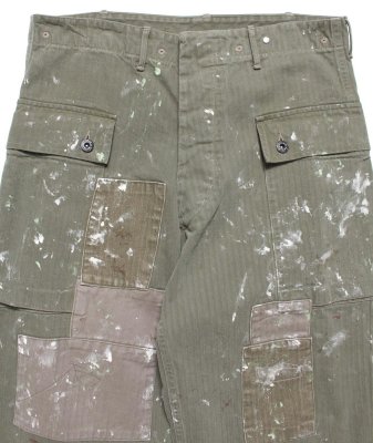 BOW WOW / PAINT STAINED USMC P-44 HBT TROUSERS