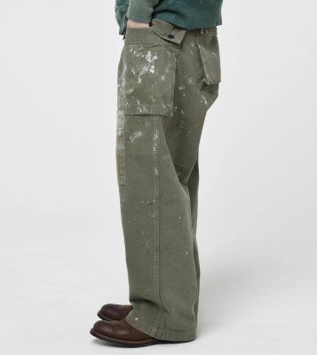 BOW WOW / PAINT STAINED USMC P-44 HBT TROUSERS