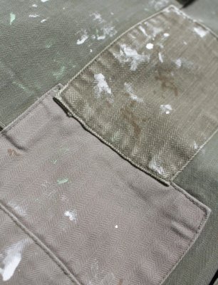 BOW WOW / PAINT STAINED USMC P-44 HBT TROUSERS