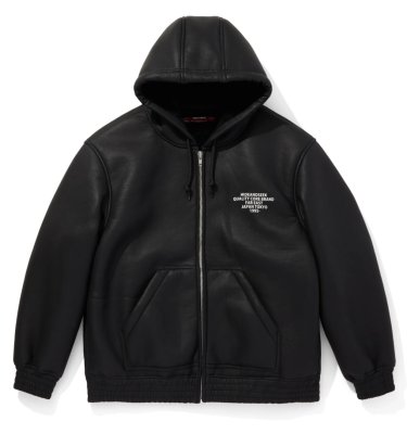 HIDE AND SEEK / PU Leather Boa Hooded Jacket