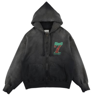 BOW WOW / #7 VINYL ZIP HOODIE AGED
