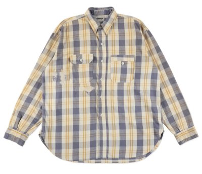 BOW WOW / UNIQUE POCKET CHECKED FLANNEL SHIRT AGED