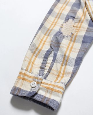 BOW WOW / UNIQUE POCKET CHECKED FLANNEL SHIRT AGED