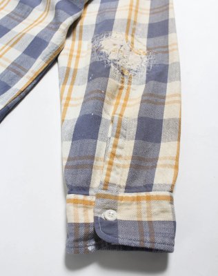 BOW WOW / UNIQUE POCKET CHECKED FLANNEL SHIRT AGED