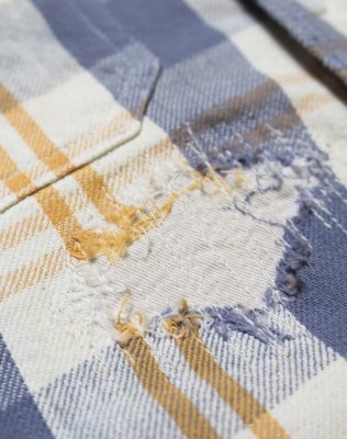 BOW WOW / UNIQUE POCKET CHECKED FLANNEL SHIRT AGED