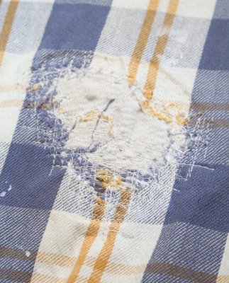 BOW WOW / UNIQUE POCKET CHECKED FLANNEL SHIRT AGED