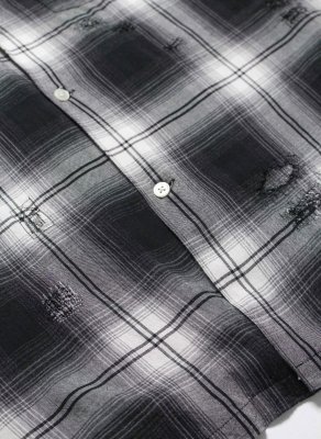 BOW WOW / REMADE RAYON PLAID SHIRT AGED