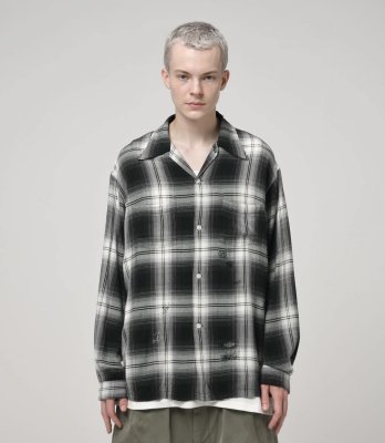 BOW WOW / REMADE RAYON PLAID SHIRT AGED