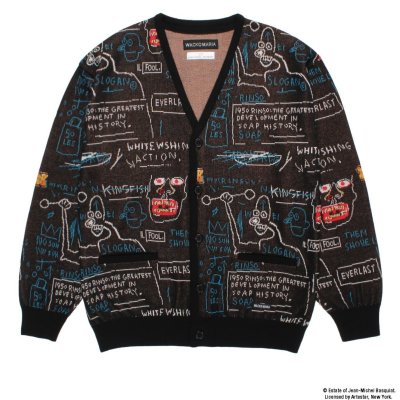 WACKO MARIA / JEAN-MICHEL BASQUIAT / JACQUARD KNIT CARDIGAN