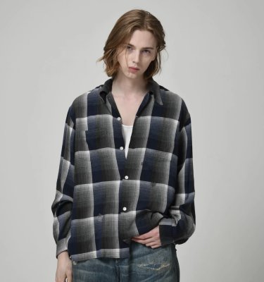 BOW WOW / CHECK RAYON SHIRT