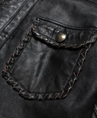 BOW WOW / LACE-UP LEATHER TRUCKER JACKET
