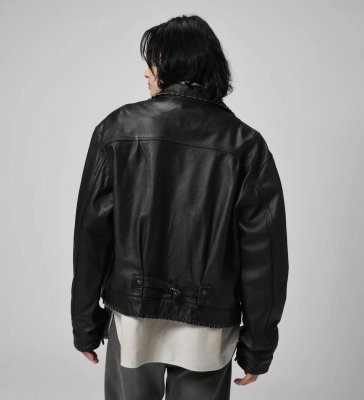 BOW WOW / LACE-UP LEATHER TRUCKER JACKET