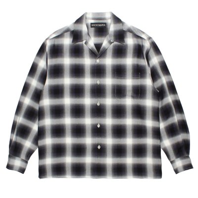 WACKO MARIA / OMBRE CHECK OPEN COLLAR SHIRT