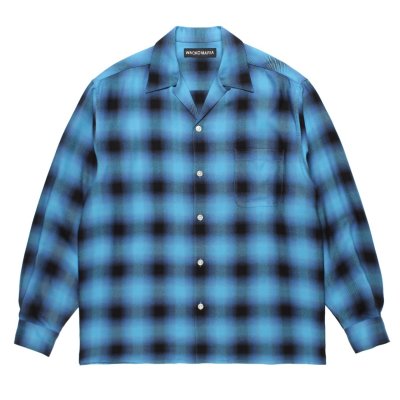WACKO MARIA / OMBRE CHECK OPEN COLLAR SHIRT