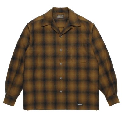 WACKO MARIA / PENDLETON / WOOL OMBRE CHECK OPEN COLLAR SHIRT
