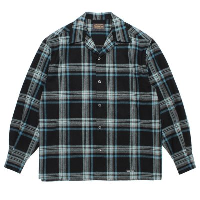 WACKO MARIA / PENDLETON / WOOL OMBRE CHECK OPEN COLLAR SHIRT