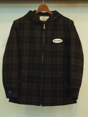 画像1: ANDFAMILY/Outdoorsman‘Buffalo Plaid’（フード付きチェックウールジャケット）/ブラウン (1)