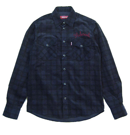 CORD CHECK L/S SHIRT コーデゥロイウエスタンシャツ-ハイドアンド 