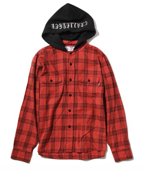 HOODED CHECK SHIRT フード付きチェックシャツ-チャレンジャー 通販