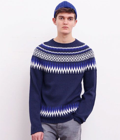 C-NECK NORDIC JAQUARD KNIT'DANNY' ノルディックセーター-ベドウィン 