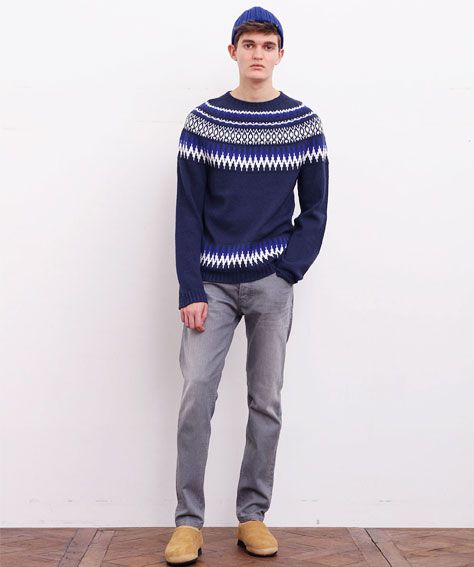 C-NECK NORDIC JAQUARD KNIT'DANNY' ノルディックセーター-ベドウィン 
