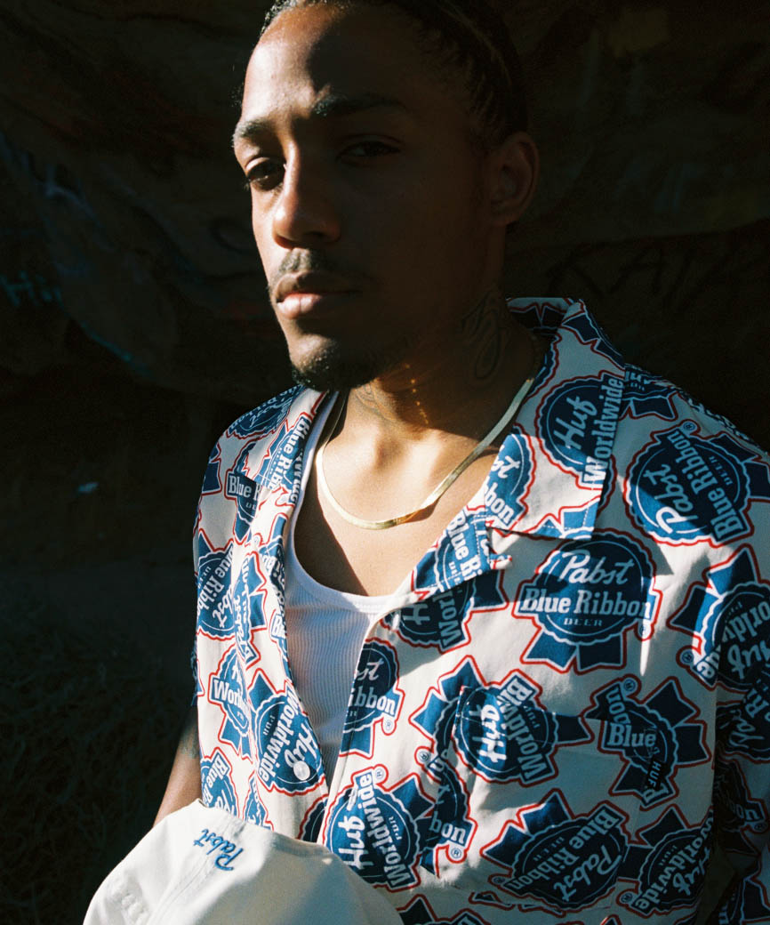 HUF X PBR RAYON S/S SHIRT ブルーリボン ダブルネーム レーヨンシャツ