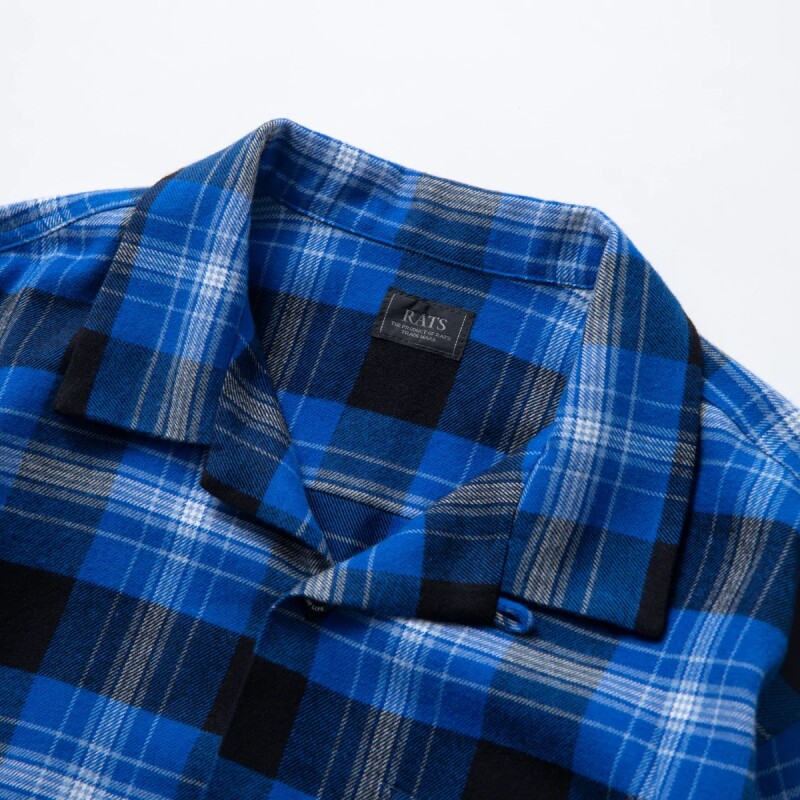 COTTON RAYON CHECK SHIRT オープンカラーシャツ-ラッツ 通販 RATS