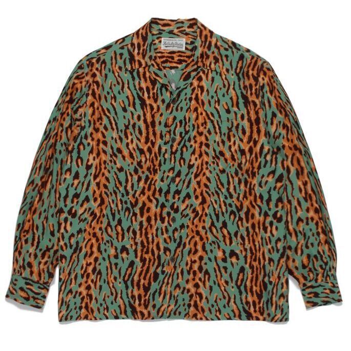 WACKO MARIA LEOPARD OPEN COLLAR SHIRT