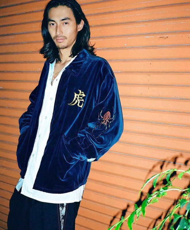 WACKO MARIA VELOUR VIETNAM JACKET ネイビー | hartwellspremium.com