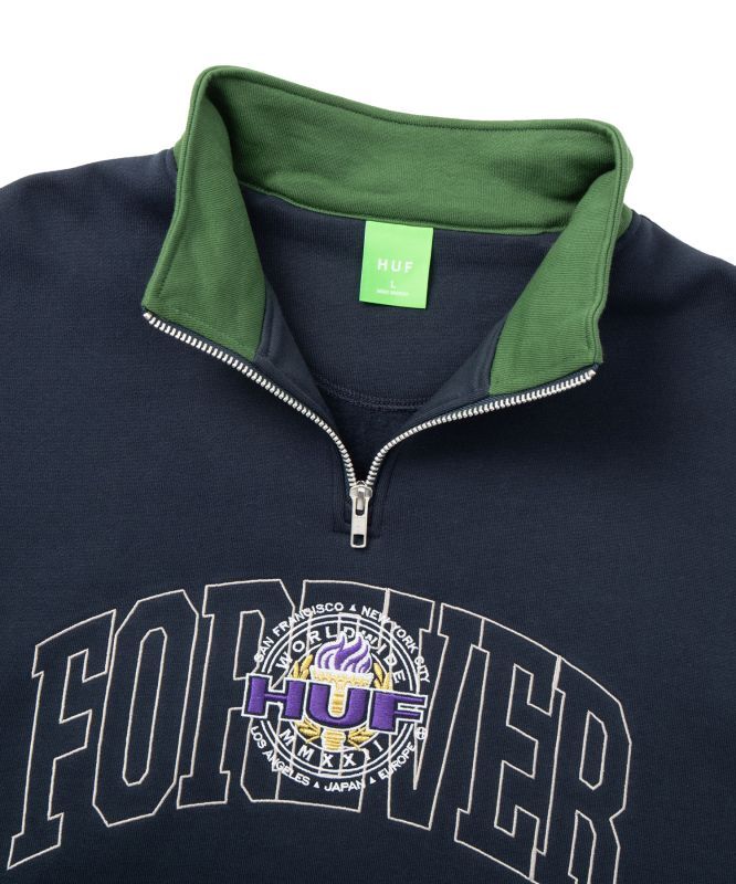 FOREVER TORCH HALF ZIP ハーフジップスウェット-ハフ 通販 HUF 店舗-SOWLD