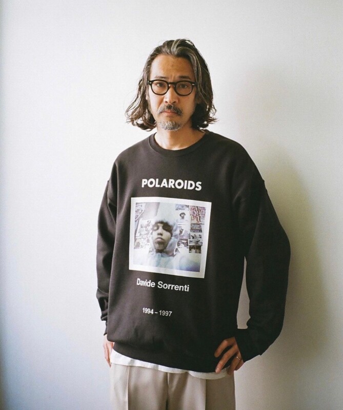 WACKO MARIA ワコマリア 23SS DAVIDE SORRENTI CREW NECK SWEAT SHIRT TYPE-1 ダヴィデ・ソレンティ ポラロイド フォトプリント クルーネックスウェットトレーナー ホワイト