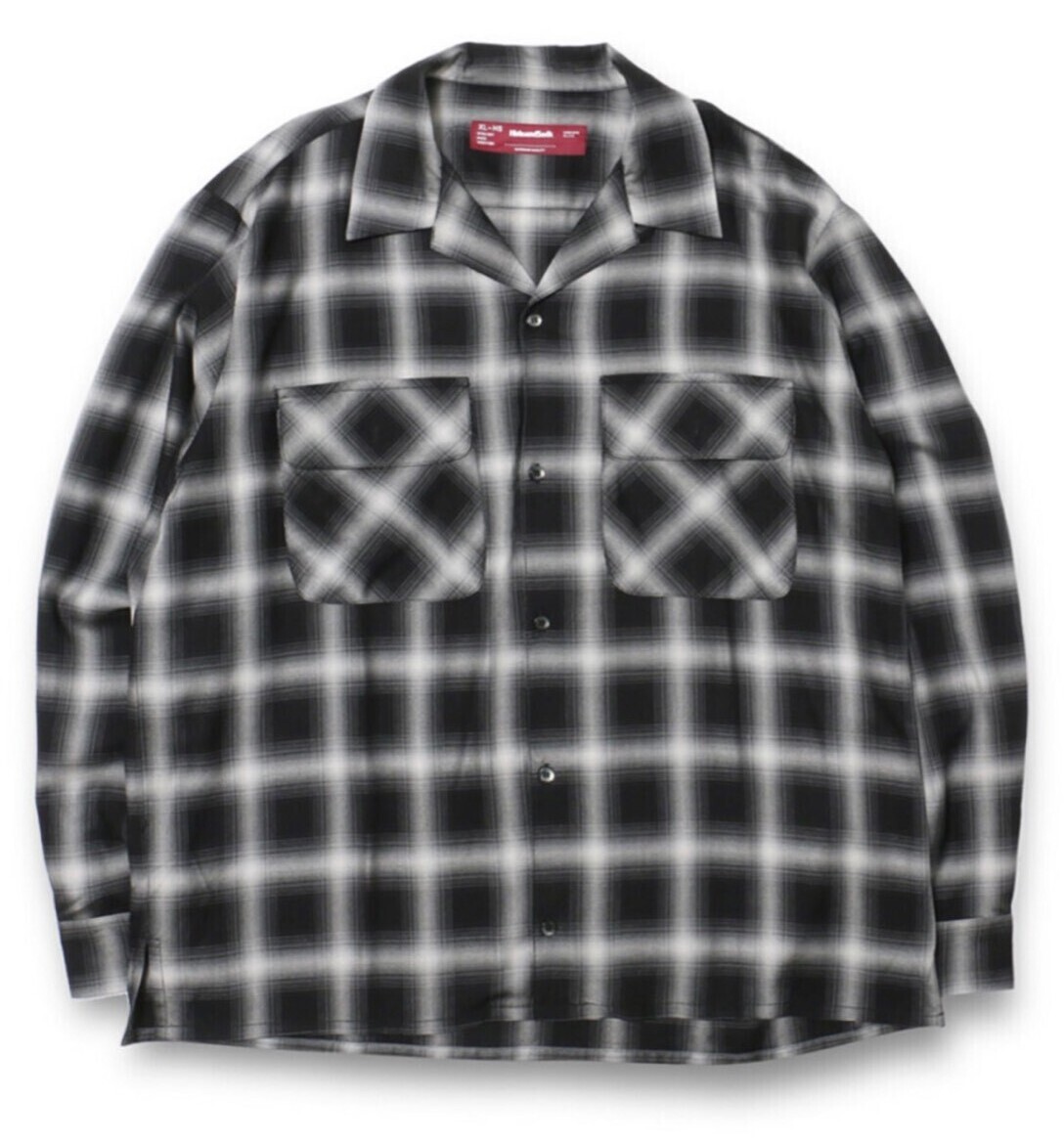 OMBRE CHECK L/S SHIRT ＜23SS＞ オープンカラーシャツ-ハイドアンド