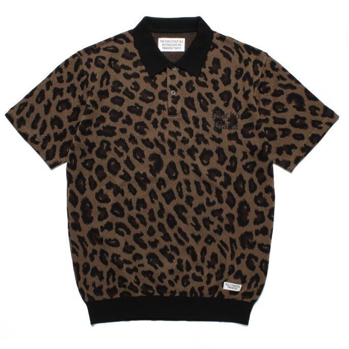 希少S WACKOMARIA LEOPARD KNIT  POLO SHIRT