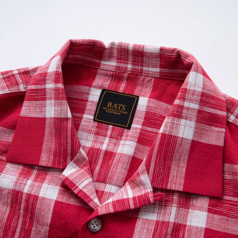 COTTON CHECK SHIRT オープンカラーシャツ-ラッツ 通販 RATS 店舗-SOWLD